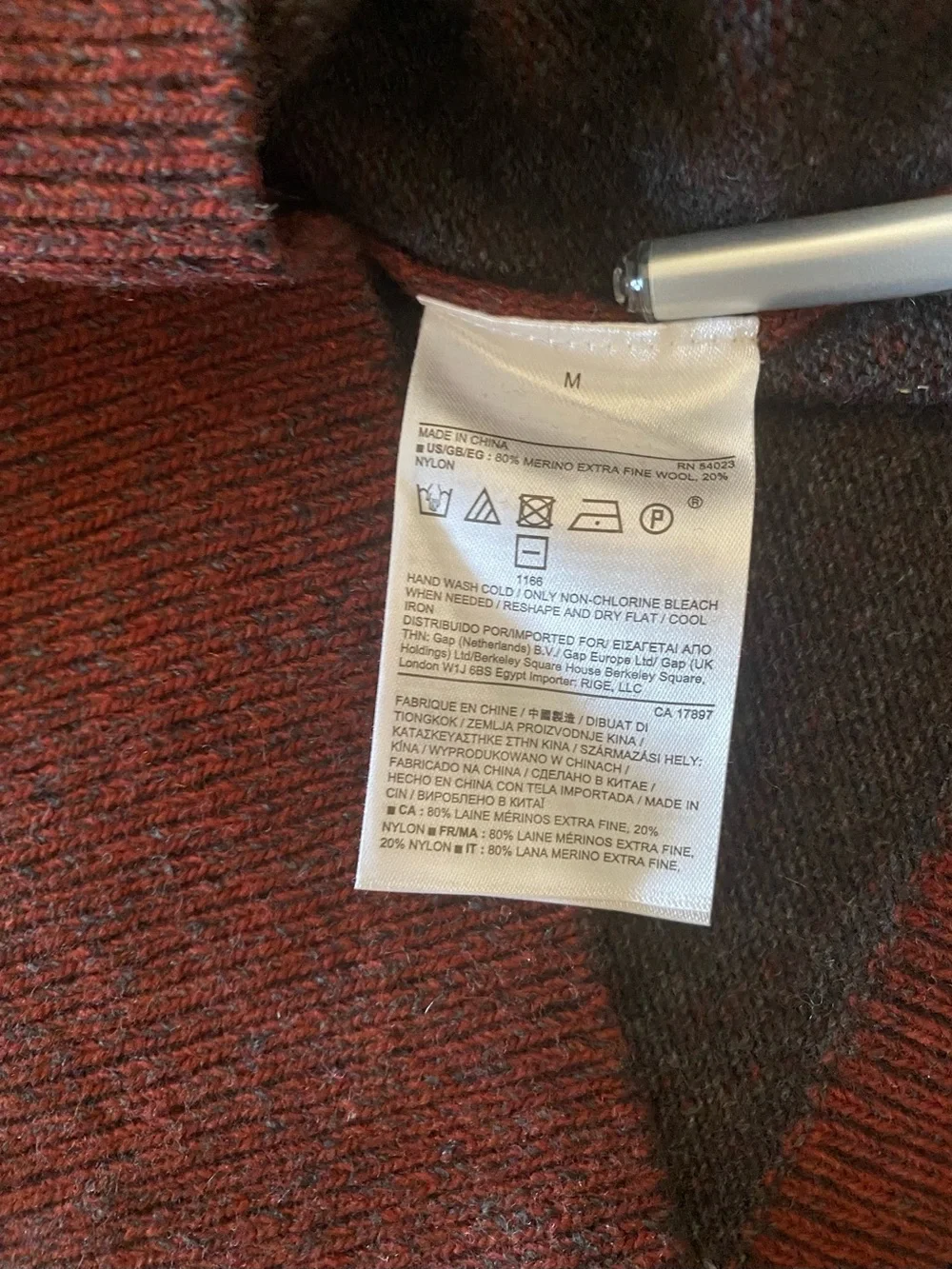 Banana Republic Filpucci Men Medium Merino Wool Blend Crewneck Sweater Rust Red